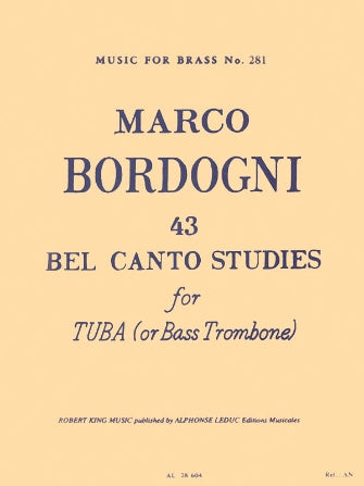 Forty Three (43) Bel Canto Studies for Tuba or Bass Trombone (M. Borgodni)