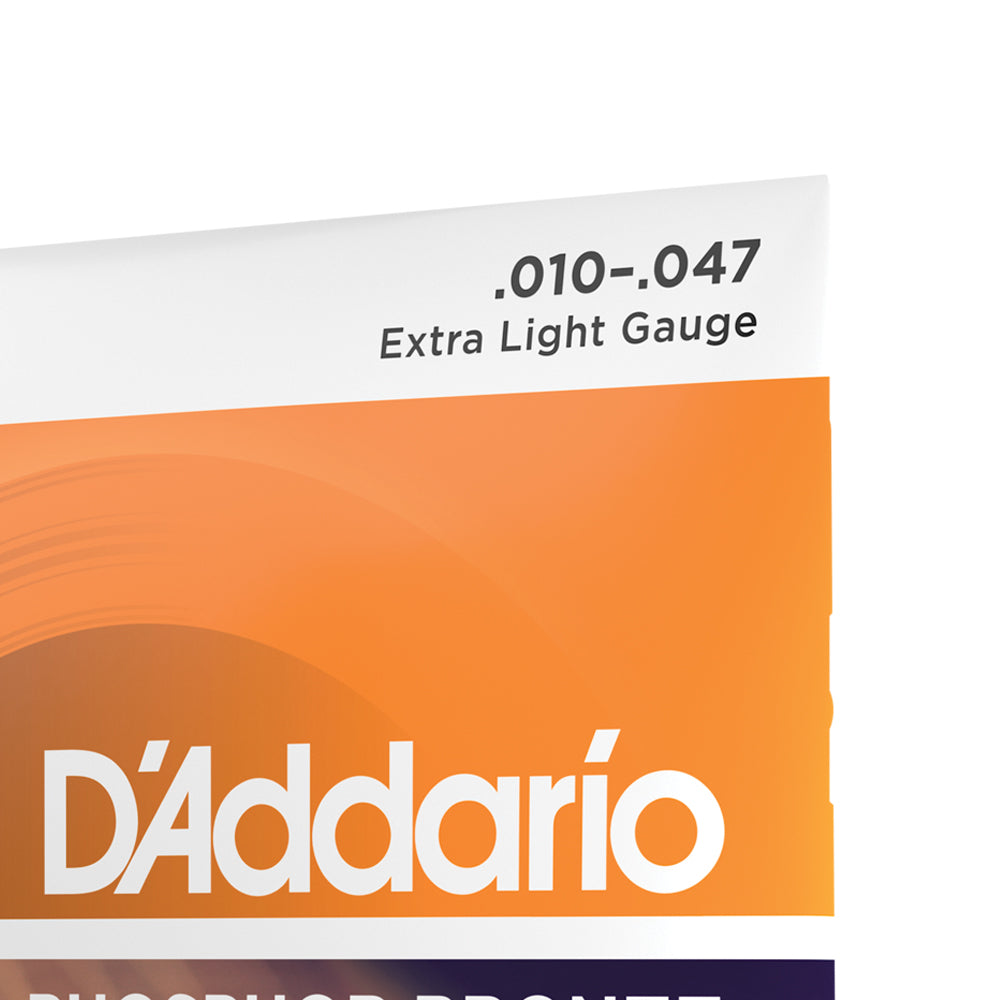 D'Addario EJ15 Phosphor Bronze Acoustic Guitar Strings, Extra Light, 10-47