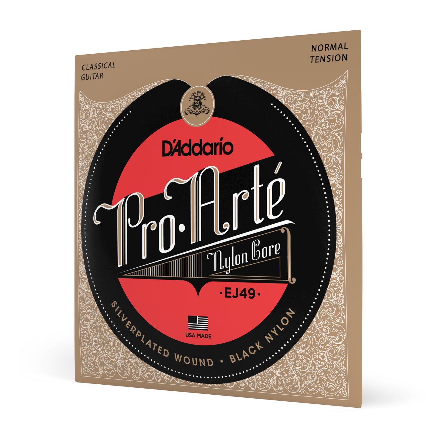 D'Addario EJ49 Normal Tension, Pro-Arté Black Nylon Classical Guitar Strings