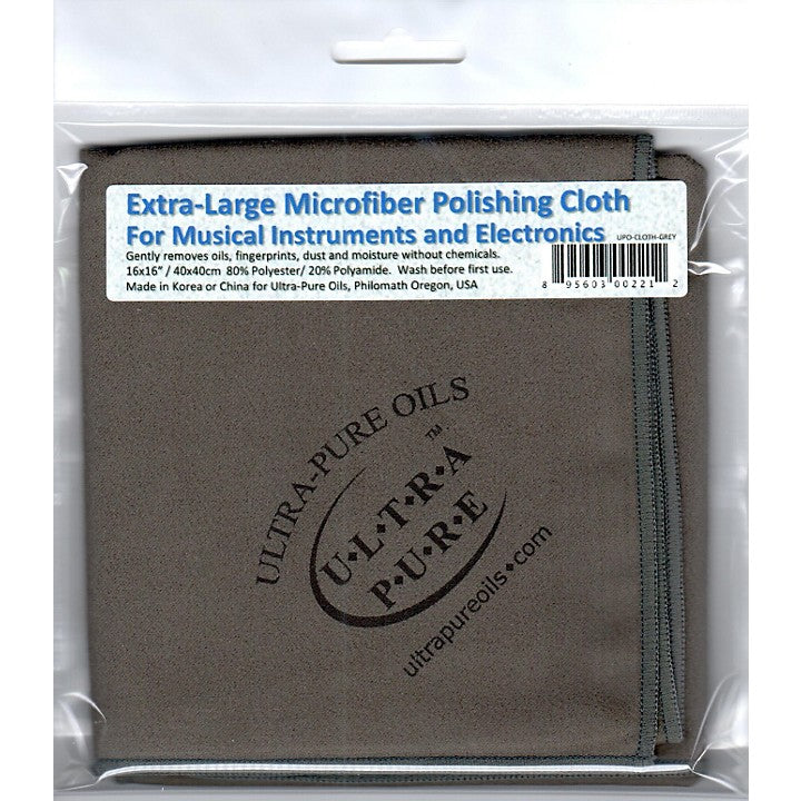 Ultra-Pure Extra-Large Microfiber Polishing Cloth Gray